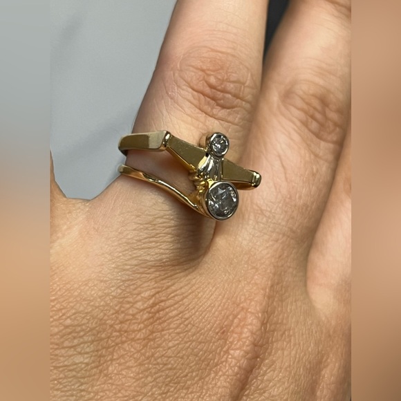 14K Diamond & Gold Ring Set - Picture 3 of 8